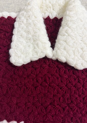 Bordo Beyaz El Örmesi Lif - Görsel 2