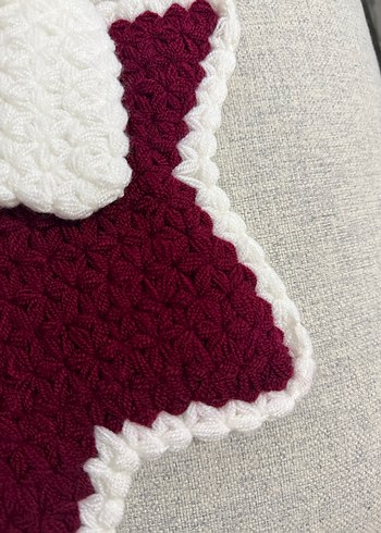 Bordo Beyaz El Örmesi Lif - Görsel 3