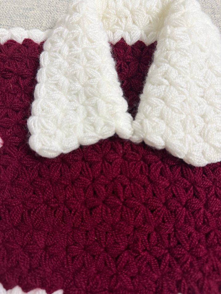 Bordo Beyaz El Örmesi Lif - Görsel 2