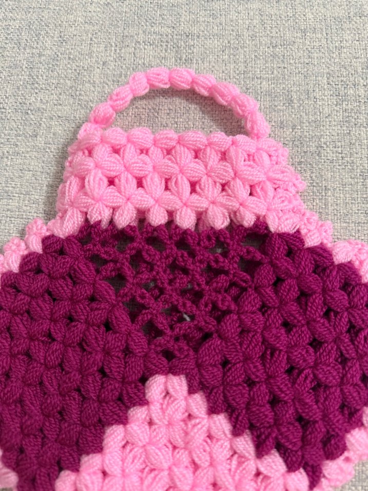 Renkli Pembe Örgü Banyo Süngeri - Görsel 2