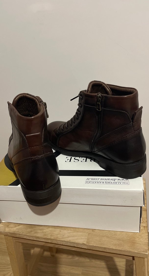 Divarese Kahverengi Deri Erkek Botları Tokalı - Görsel 3