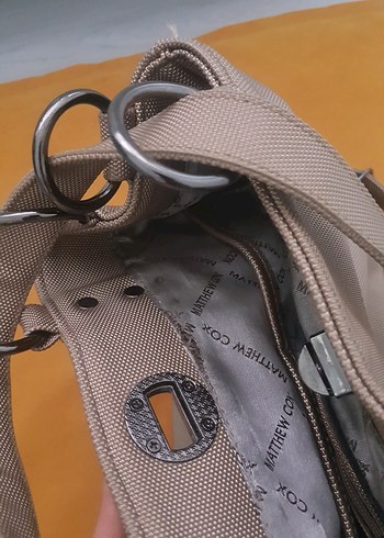 Kadın Bej Baskılı Fermuarlı Kumaş Pantolon - Görsel 2