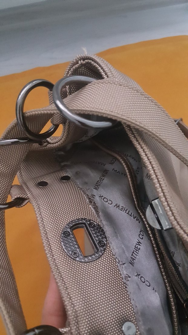 Kadın Bej Baskılı Fermuarlı Kumaş Pantolon - Görsel 2