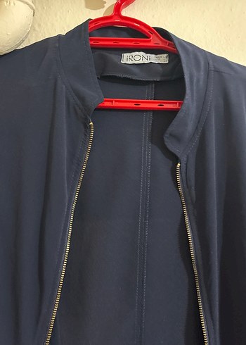 Lacivert Uzun Fermuarlı Hamile Kabanı - Görsel 4