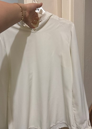 Düğmeli İşlemeli Beyaz Hamile Bluzu - Görsel 2