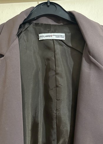 Kadın Gri Notch Yaka Düğmeli Blazer - Görsel 3