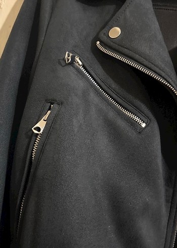 Siyah Süet Kemerli Kadın Deri Ceket - Görsel 3