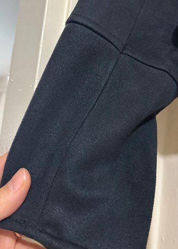 Siyah Süet Kemerli Kadın Deri Ceket - Görsel 4