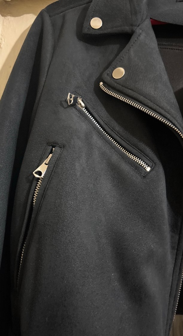 Siyah Süet Kemerli Kadın Deri Ceket - Görsel 3