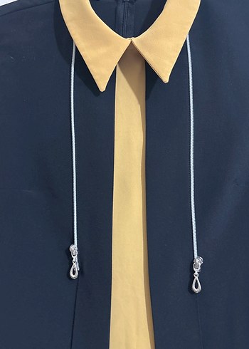 Sarı Uzun Kollu Minimalist Kadın Tunik - Görsel 3