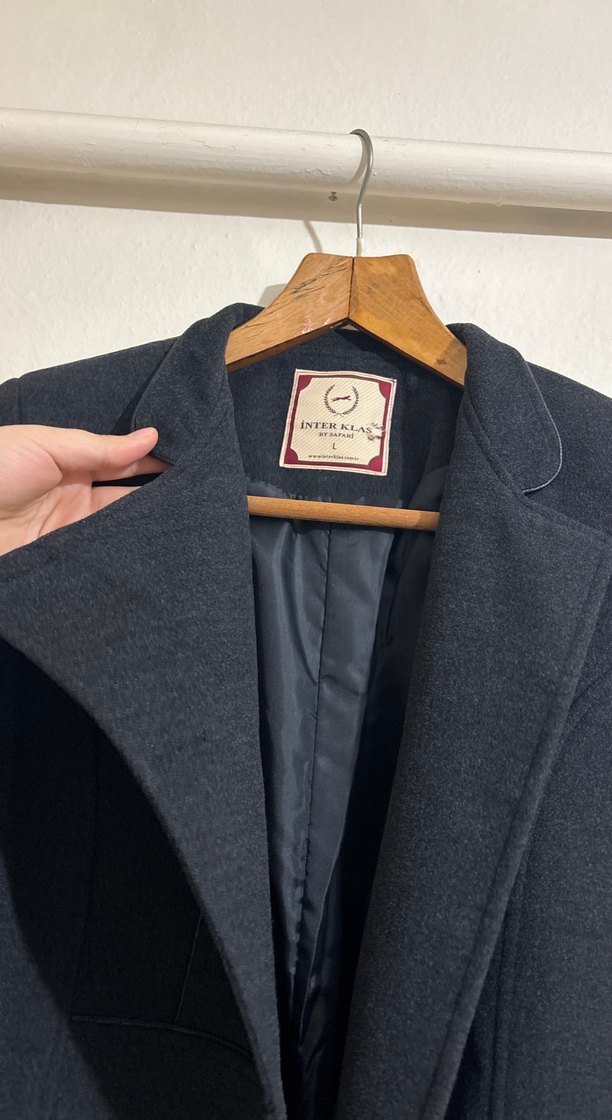 Fermuarlı Detaylı Siyah Kadın Kaban - Görsel 5