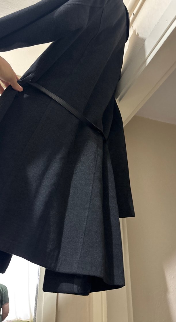 Fermuarlı Detaylı Siyah Kadın Kaban - Görsel 4