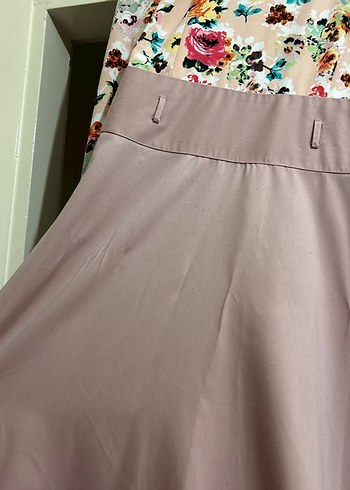 Çiçek Desenli Bej Uzun Elbise - Görsel 3