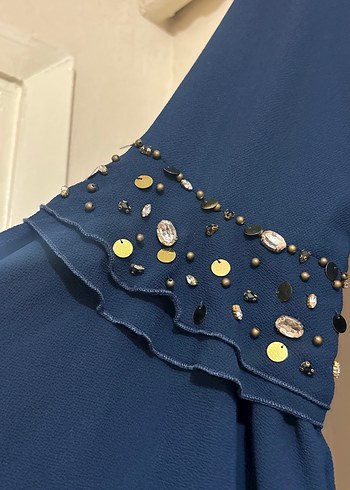 CHANDRA Mavi Desenli Hamile Bluzu - Görsel 5