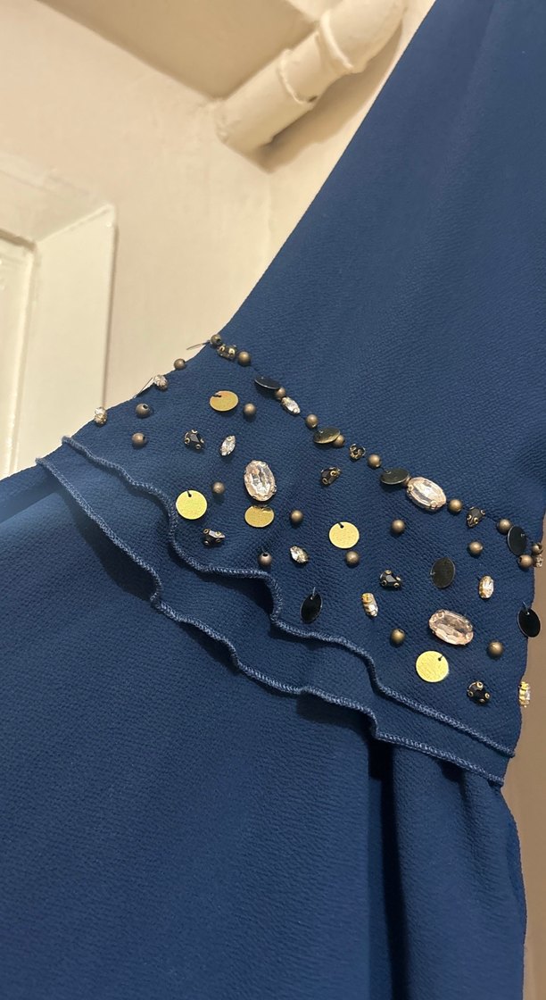 CHANDRA Mavi Desenli Hamile Bluzu - Görsel 5