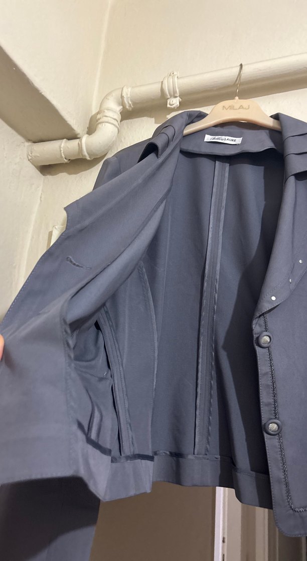 Gri Denim Uzun Kollu Kadın Takım - Görsel 2