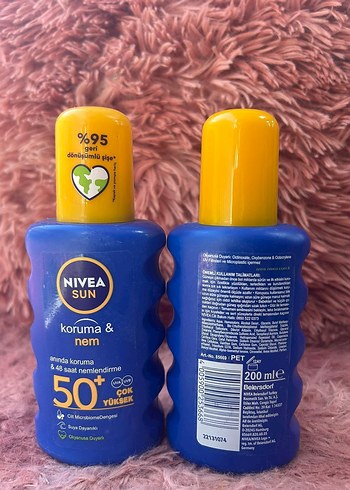 Nivea Sun Hassas Anında Koruma SPF 50 Güneş Kremi 200 ml - Görsel 2