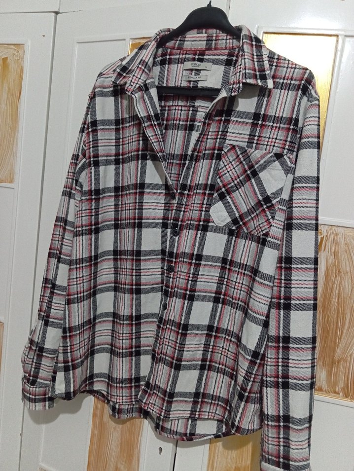 Erkek Bej Kareli Uzun Kollu Gömlek - Görsel 5