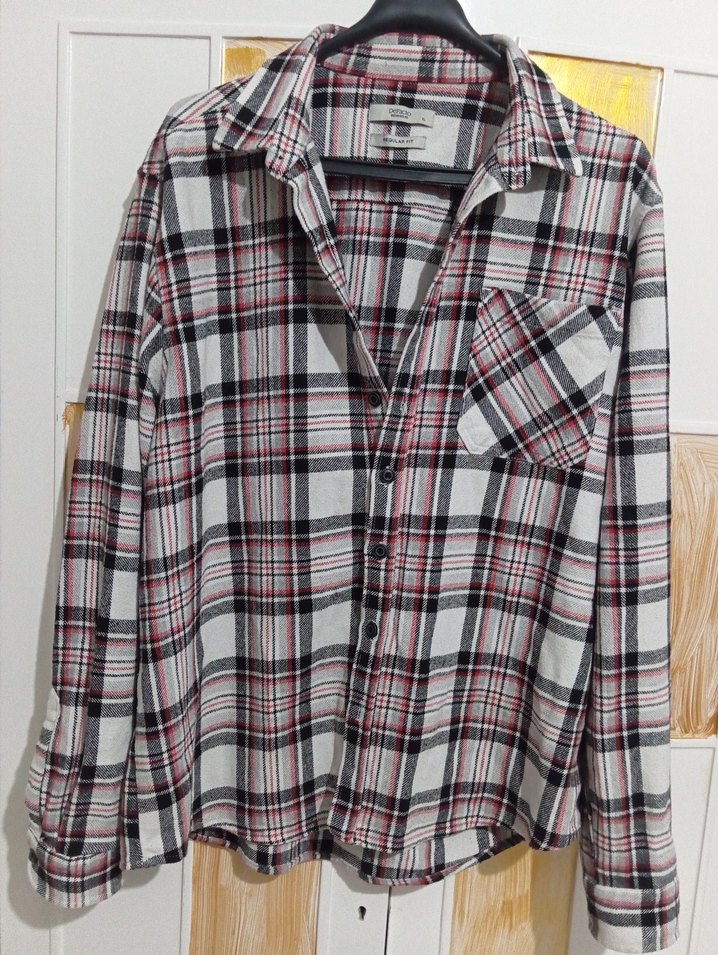 Erkek Bej Kareli Uzun Kollu Gömlek - Görsel 2