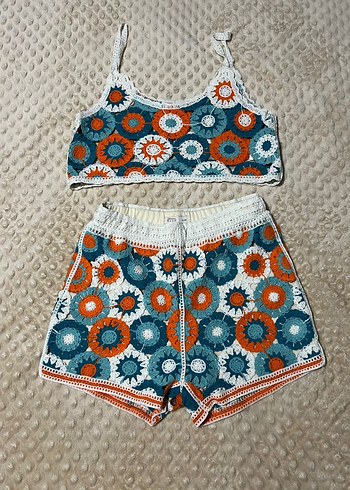 Renkli Desenli Örme İkili Takım - Görsel 2