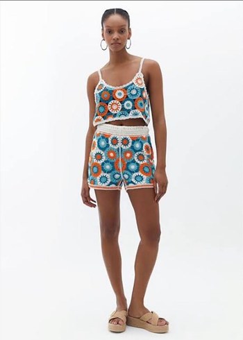 Renkli Desenli Örme İkili Takım - Görsel 8