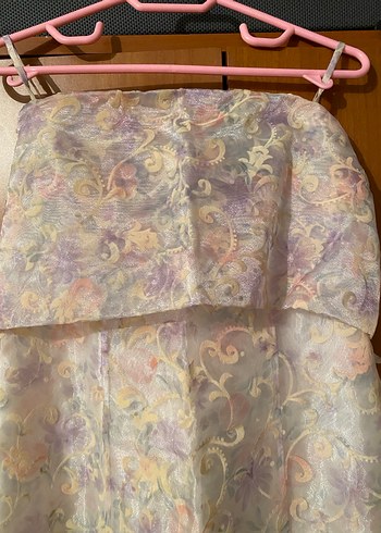 Tül Uzun İnce Askılı Elbise - Görsel 2