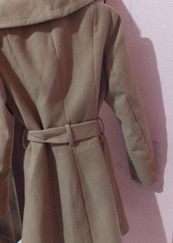 Kemerli Bej Kadın Kaban - Görsel 4