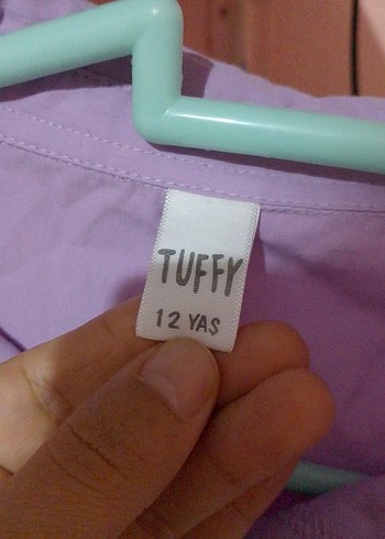 Lila Kısa Kollu Düğmeli Midi Elbise - Görsel 4