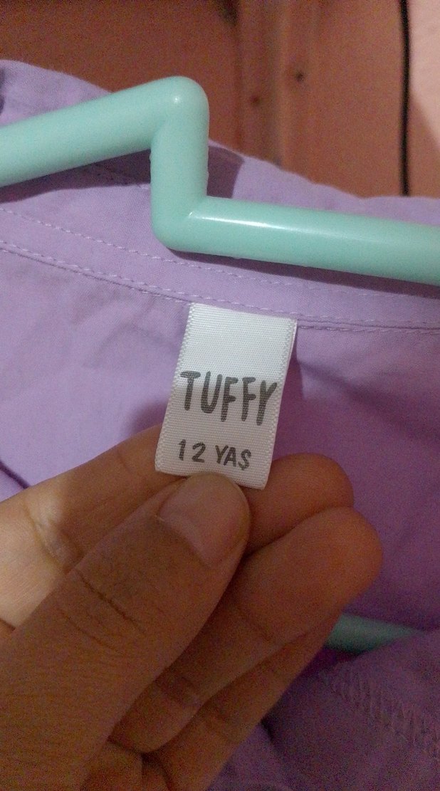 Lila Kısa Kollu Düğmeli Midi Elbise - Görsel 4