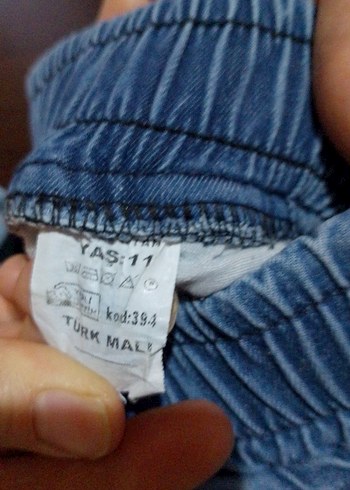 kız Çocuk Elastik Bel Mavi Denim Pantolon - Görsel 5