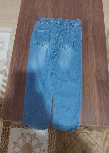 kız Çocuk Elastik Bel Mavi Denim Pantolon - Görsel 3