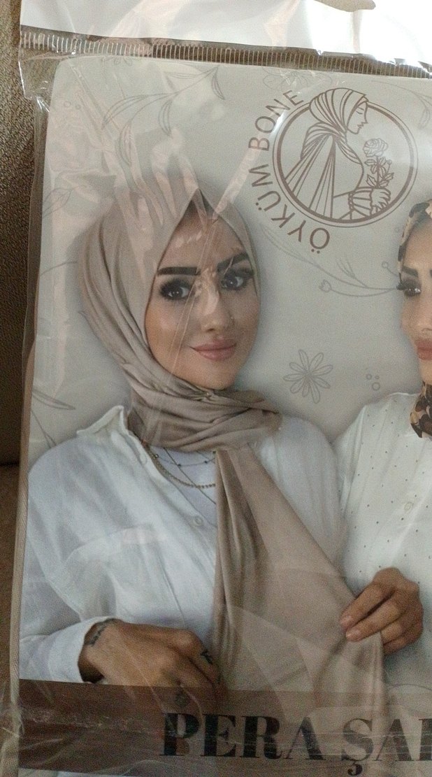 Bej Drapeli Bohem Kadın Şalı - Görsel 2