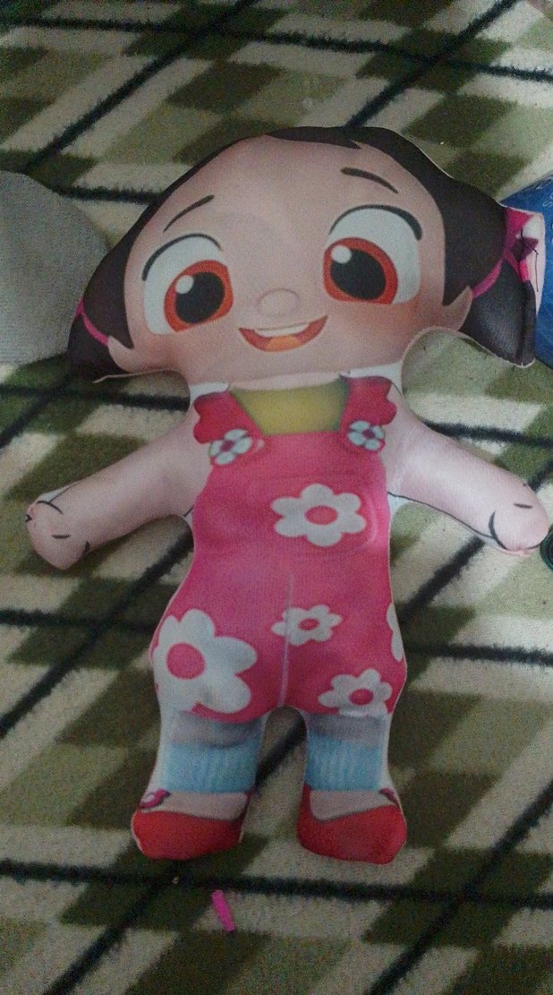 Renkli Pembe Peluş Oyuncak Bebek - Görsel 3