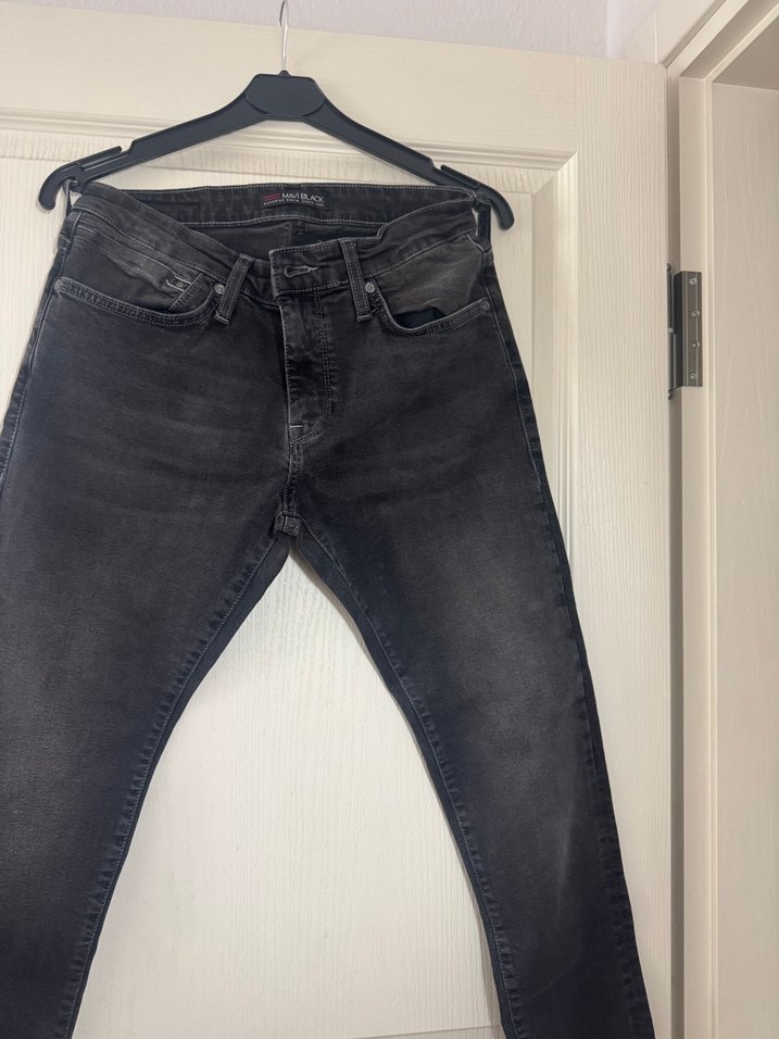 Taşlanmış Gri Erkek Denim Pantolon  Fit - Görsel 4