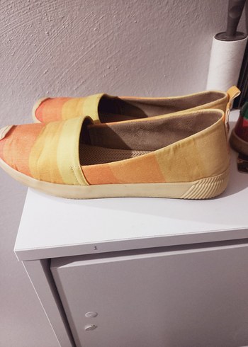 Kadın Sarı Bağlama Desenli  Espadril - Görsel 5