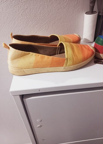 Kadın Sarı Bağlama Desenli  Espadril - Görsel 2