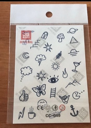 Siyah Dövme Desenli Tırnak Süslemeleri - Görsel 2