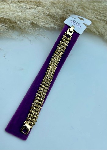 Zincir Detaylı Altın Renk Çelik bileklik modelleri - Görsel 4