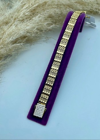 Zincir Detaylı Altın Renk Çelik bileklik modelleri - Görsel 2