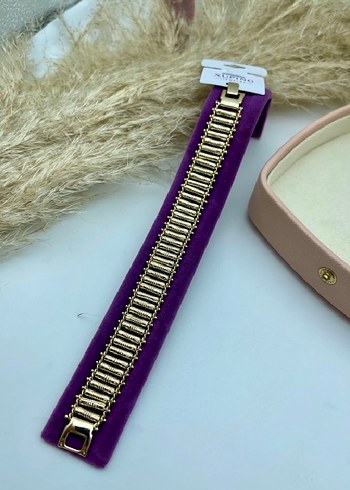 Zincir Detaylı Altın Renk Çelik bileklik modelleri - Görsel 5