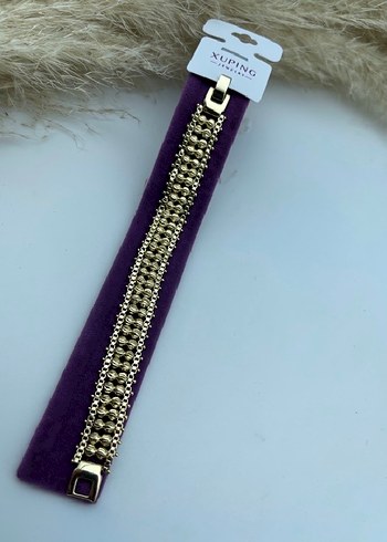 Zincir Detaylı Altın Renk Çelik bileklik modelleri - Görsel 8