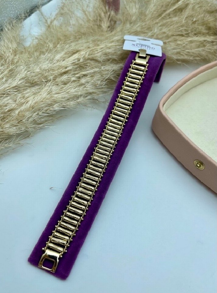 Zincir Detaylı Altın Renk Çelik bileklik modelleri - Görsel 5