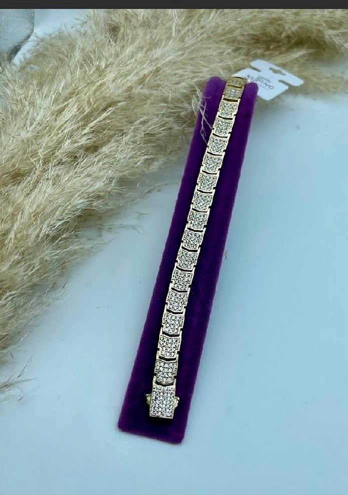 Zincir Detaylı Altın Renk Çelik bileklik modelleri - Görsel 3