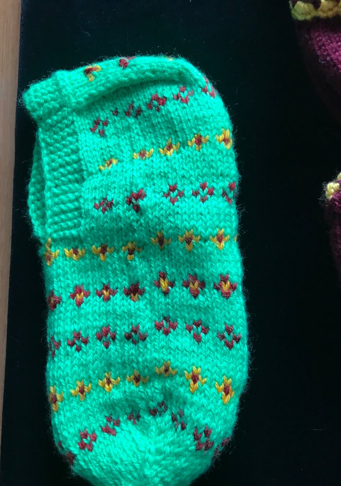 Kız Çocuk Mor Çizgili Örgü Çorap - Görsel 3