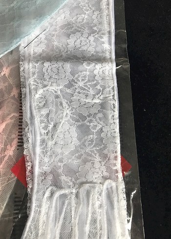 Dantel Detaylı Beyaz Kadın Eldiveni - Görsel 4