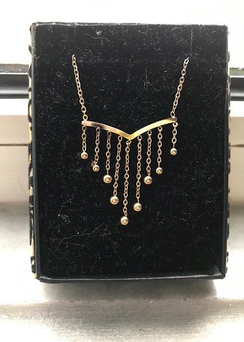 Altın Zincir Detaylı Midi Kolye - Görsel 2