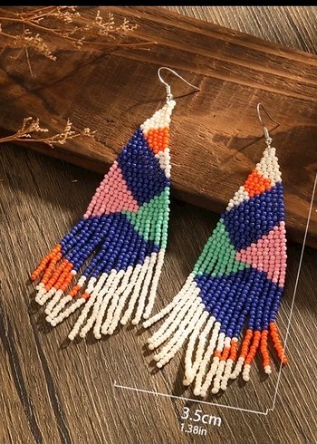 Renkli Boncuklu Miyuki Küpe - Görsel 2