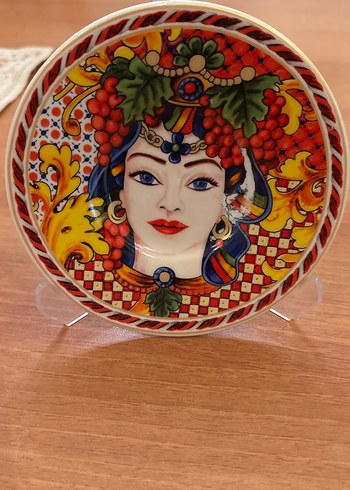 Renkli Baskılı porselen duvar tabağı çay tabağı vs olarak kullan - Görsel 2