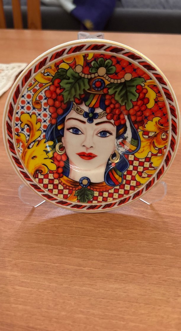 Renkli Baskılı porselen duvar tabağı çay tabağı vs olarak kullan - Görsel 2