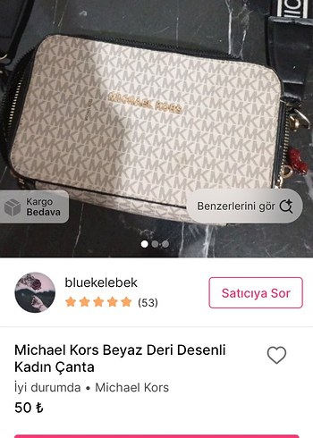 Michael Kors Beyaz Deri Desenli Kadın Çanta - Görsel 2